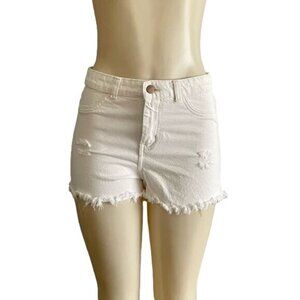 Distressed White Shorts size M Denim